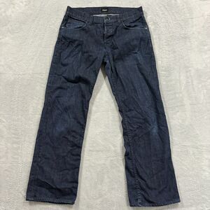 Hudson Wilde Jeans 32x29 Relaxed Straight Button Fly Cotton Blend Dark Wash MEns
